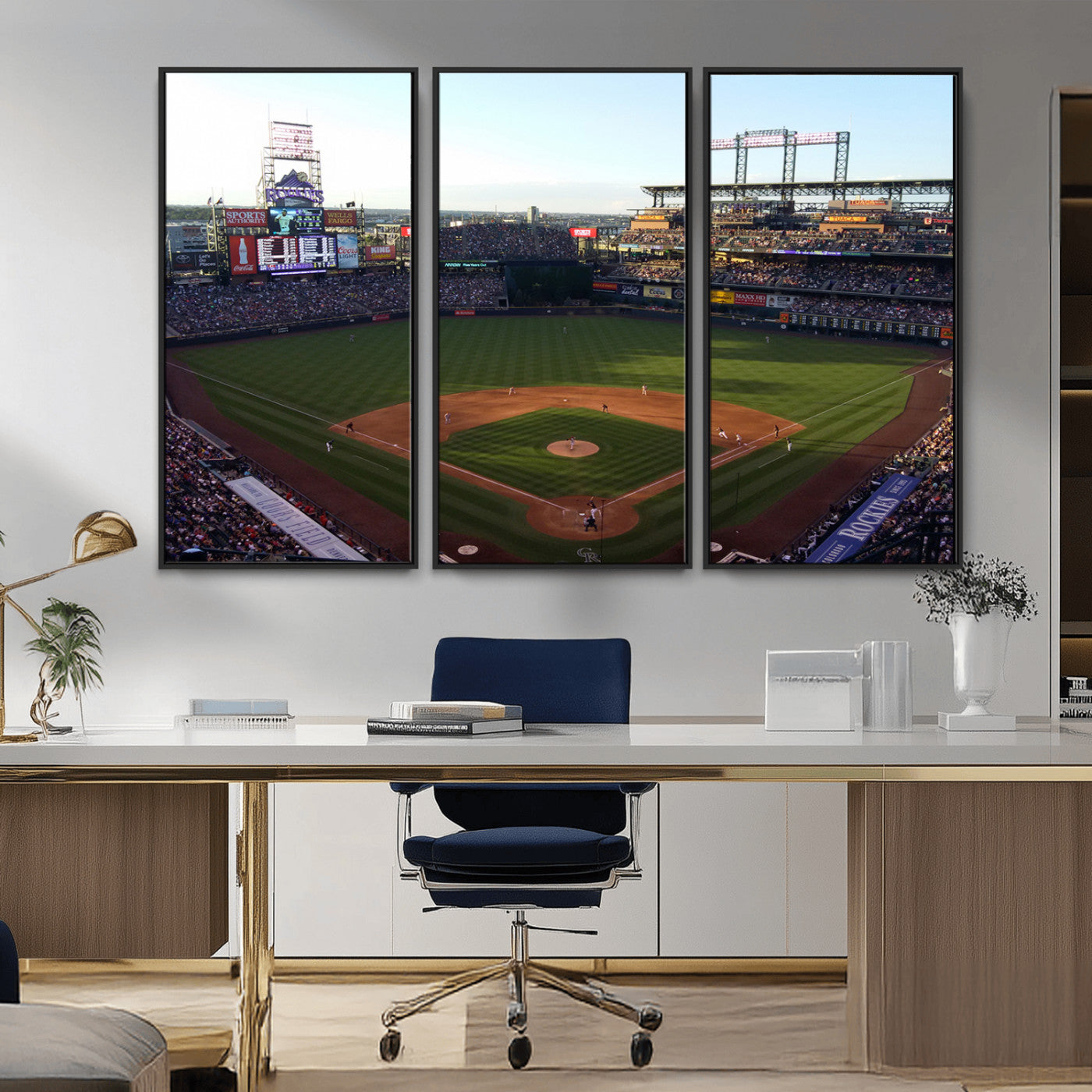 MGV-FC-48X32-3P - Colorado Rockies Coors Field Wall Art Canvas Print - MLB Baseball Stadium