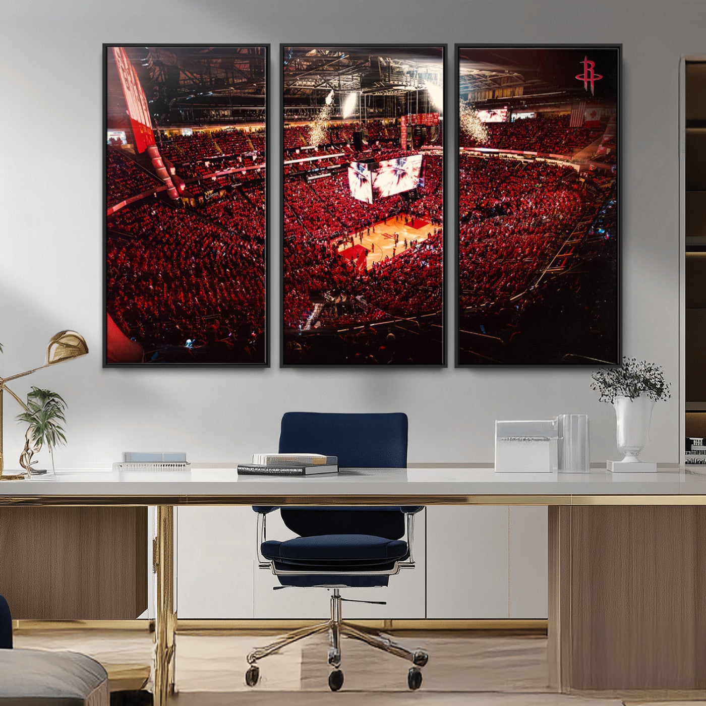 MGV-FC-48X32-3P - Houston Rockets Basketball Team Print Canvas- Houston Toyota Center Stadium Wall Art Canvas Print
