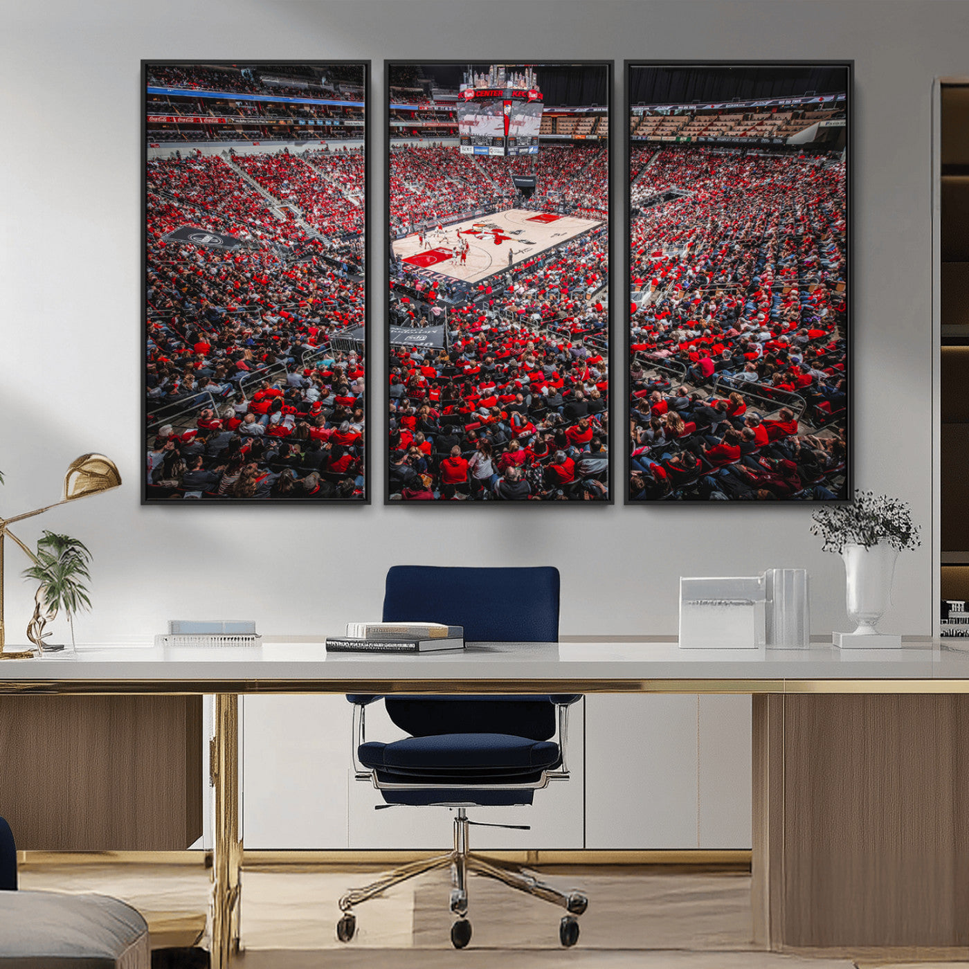 MGV-FC-48X32-3P - Louisville Cardinals Basketball Print Canvas - Louisville KFC Yum Center Arena Wall Art Canvas Print