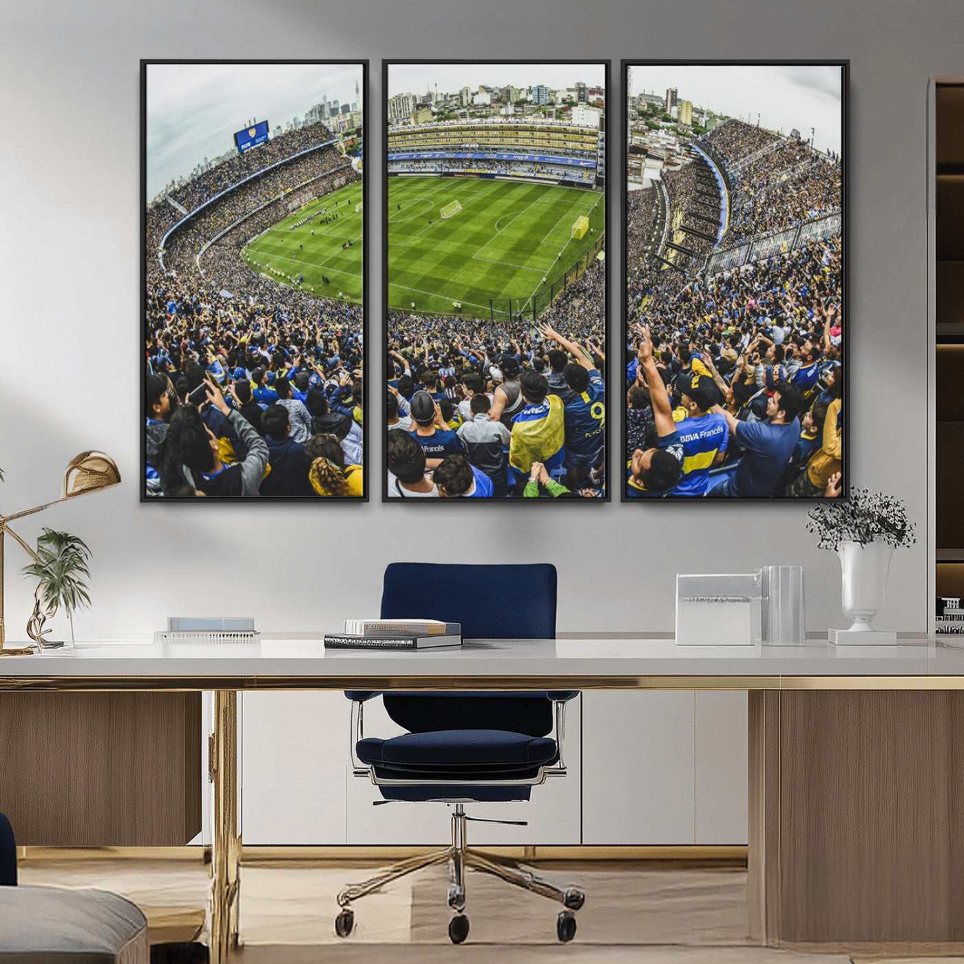MGV-FC-48X32-3P - Boca Juniors Soccer Team Print Wall Art - Buenos Aires Bombonera Stadium Canvas Print