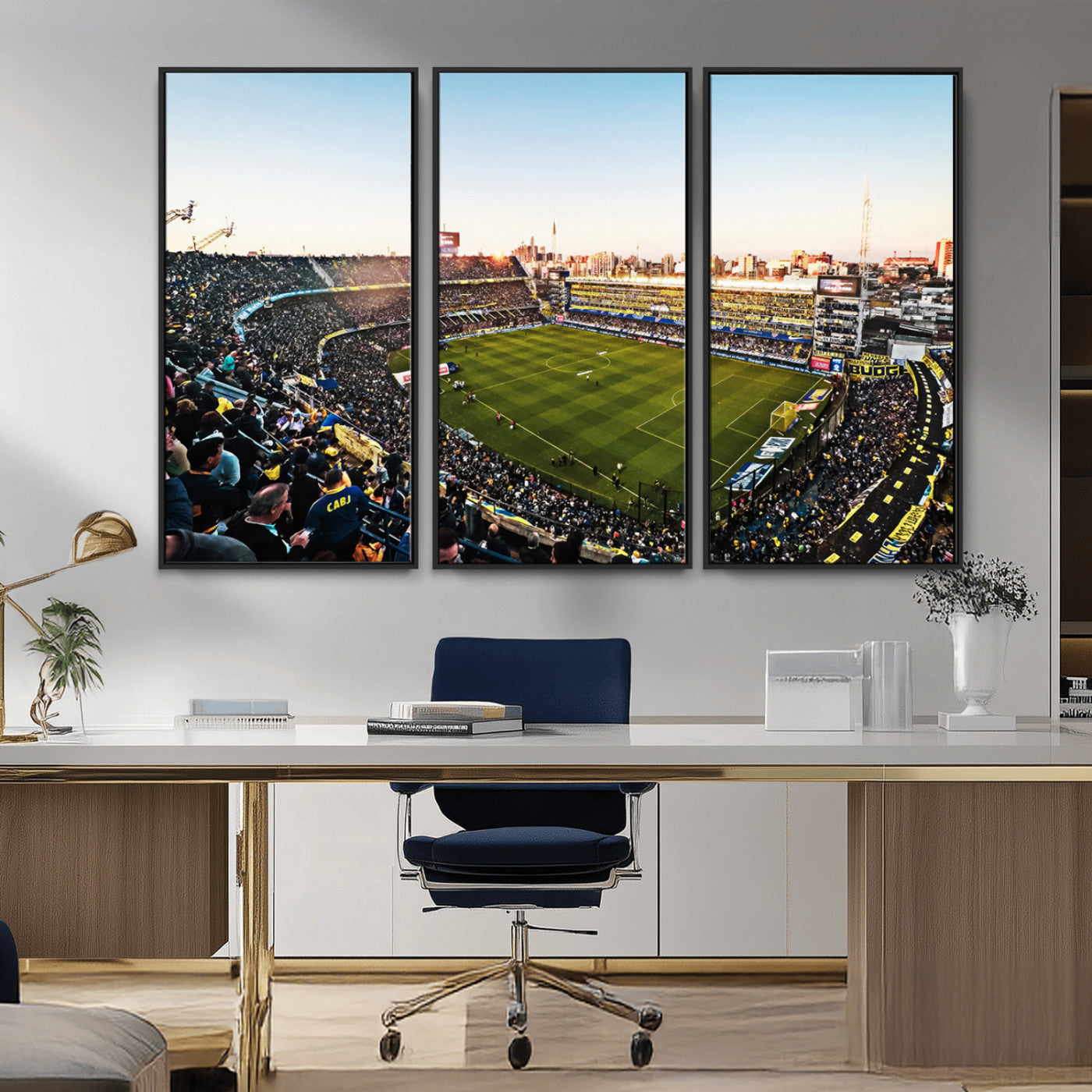 MGV-FC-48X32-3P - Boca Juniors Soccer Team Print - Buenos Aires Bombonera Stadium Wall Art Canvas Print