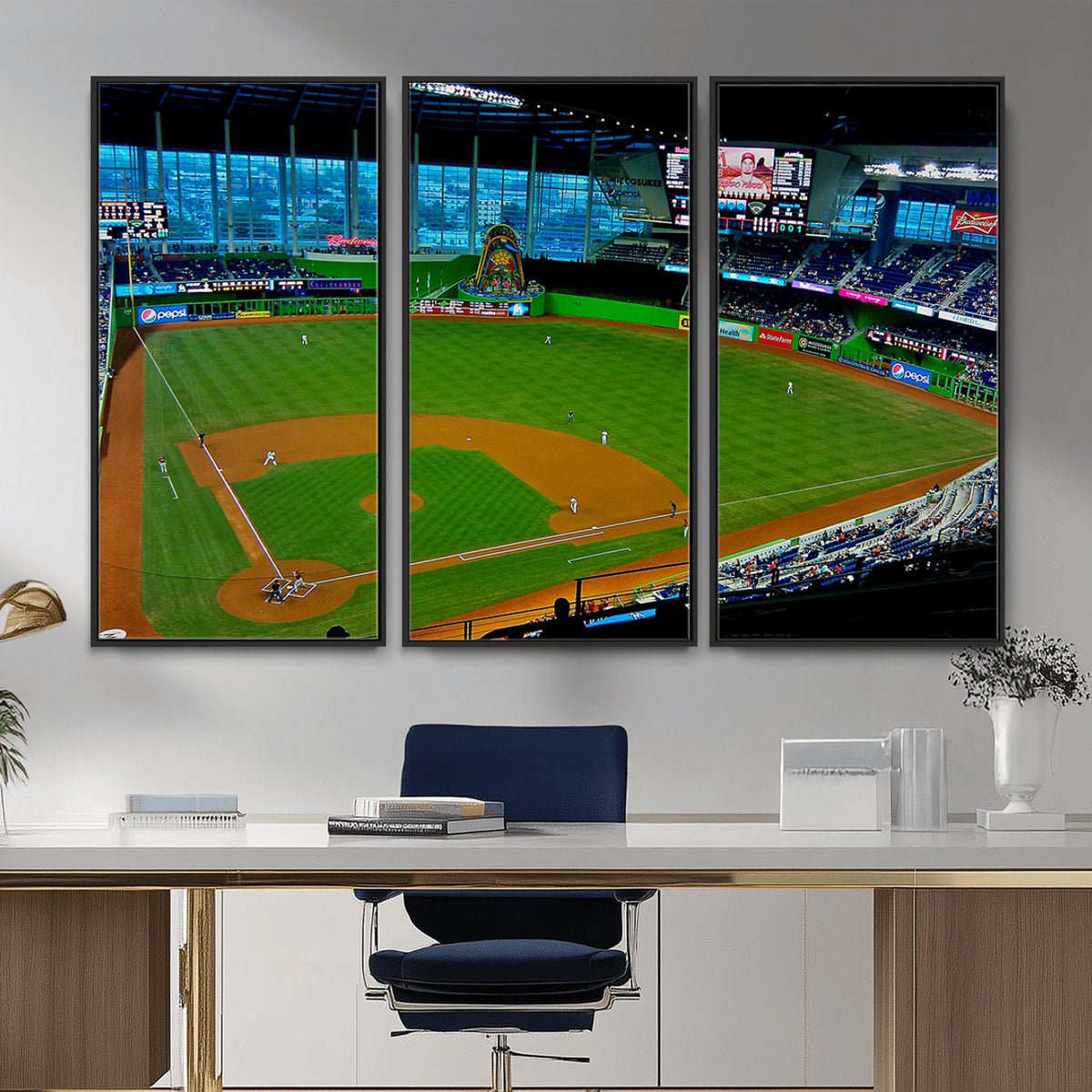 51207-MGV-CV-36X24 - Miami Marlins Baseball Team Print, Miami LoanDepot Park