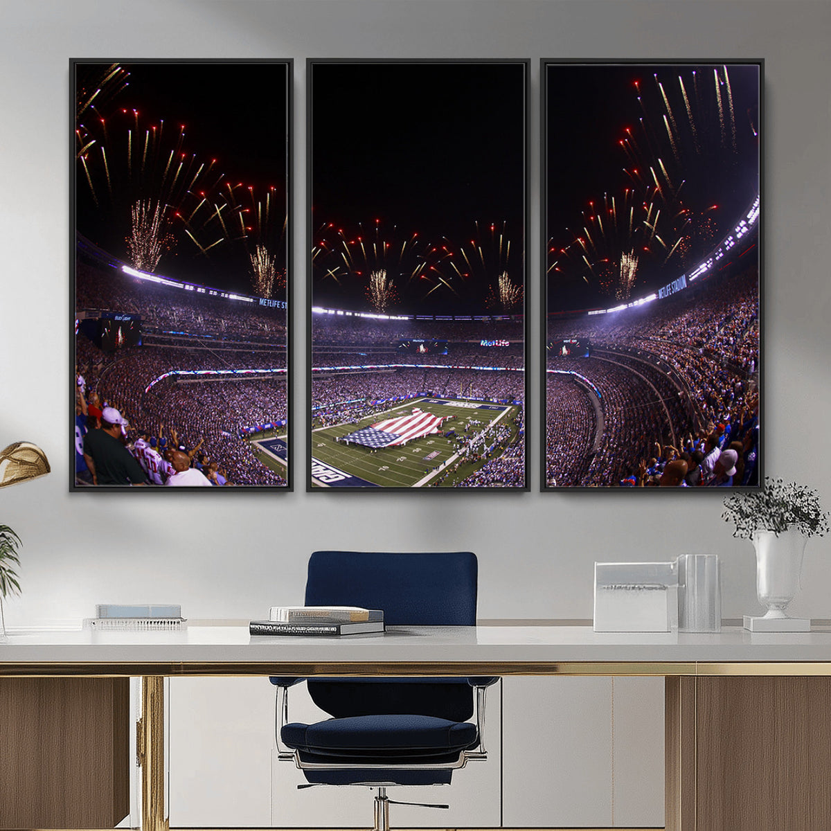 56360-MGV-CV-36X24 - New York Giants Football Team Print, East Rutherford MetLife Stadium Wall Art