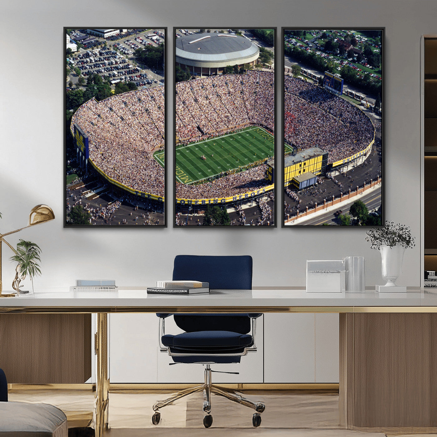 MGV-FC-48X32-3P - Michigan Wolverines Football Team Print - Ann Arbor Michigan Stadium Print, Michigan Wolverines