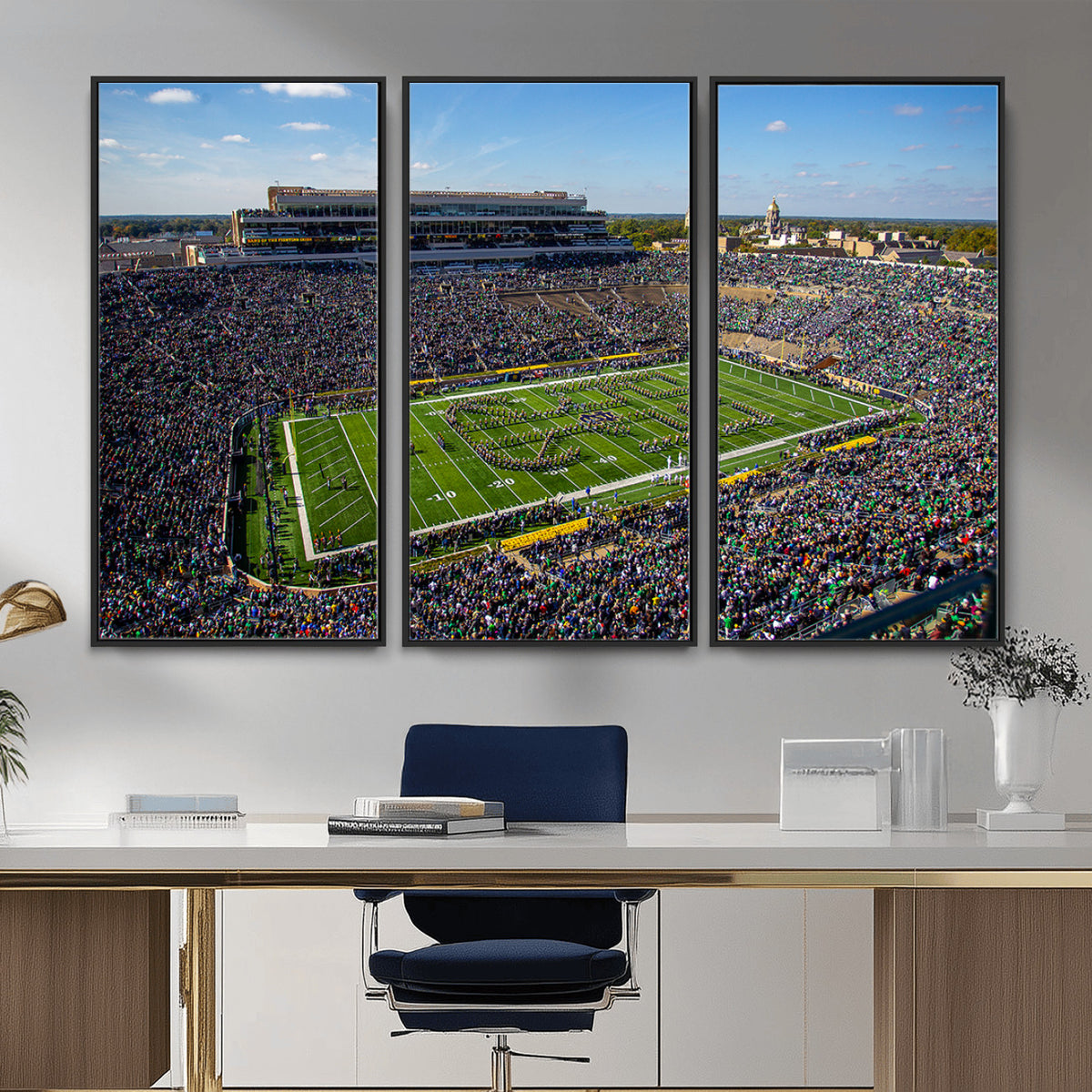50114-MGV-CV-36X24 - Notre Dame Fighting Irish Football Team Print, Notre Dame Stadium Wall Art