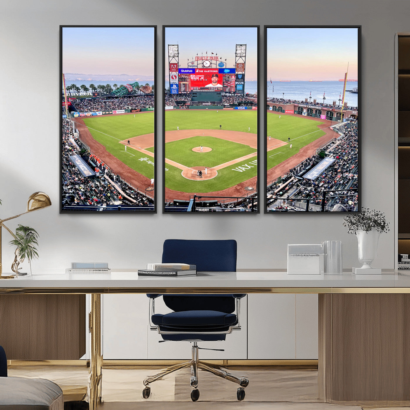 MGV-FC-48X32-3P - San Francisco Giants Baseball Team Print - Oracle Park Stadium Wall Art Canvas Print