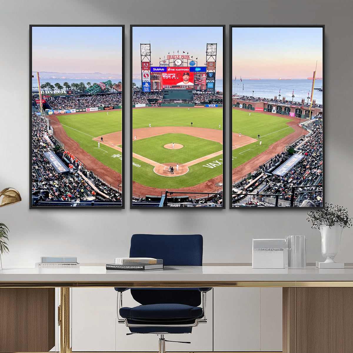 16055-MGV-CV-36X24 - San Francisco Giants Baseball Team Print, Oracle Park