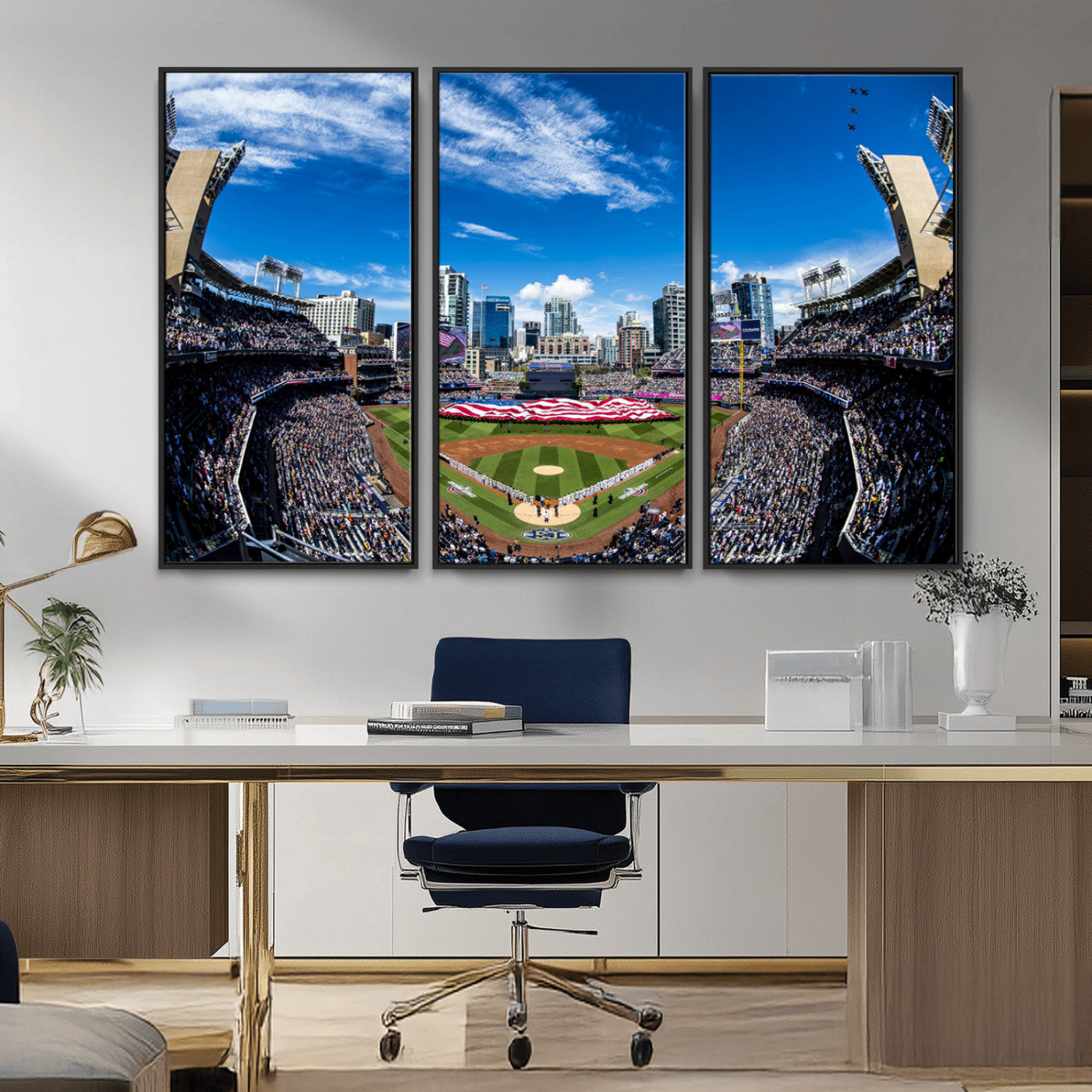 MGV-FC-48X32-3P - San Diego Padres Baseball Team Print - Petco Park Stadium Wall Art Canvas Print