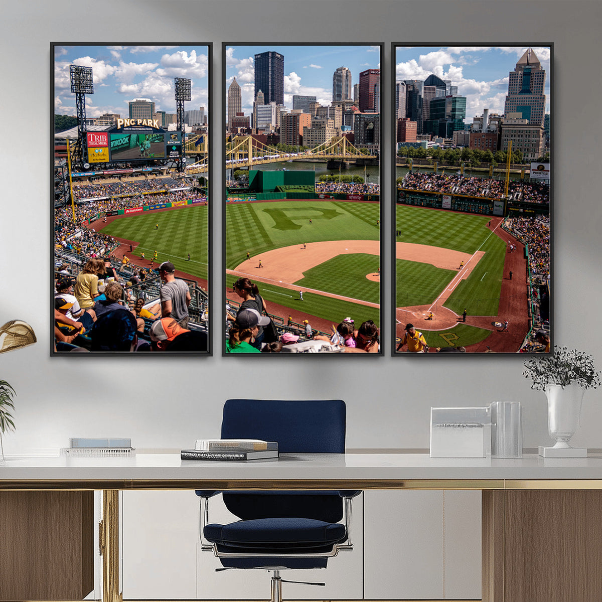 66872-MGV-CV-36X24 - Pittsburgh Pirates Baseball Team Print, PNC Park Stadium