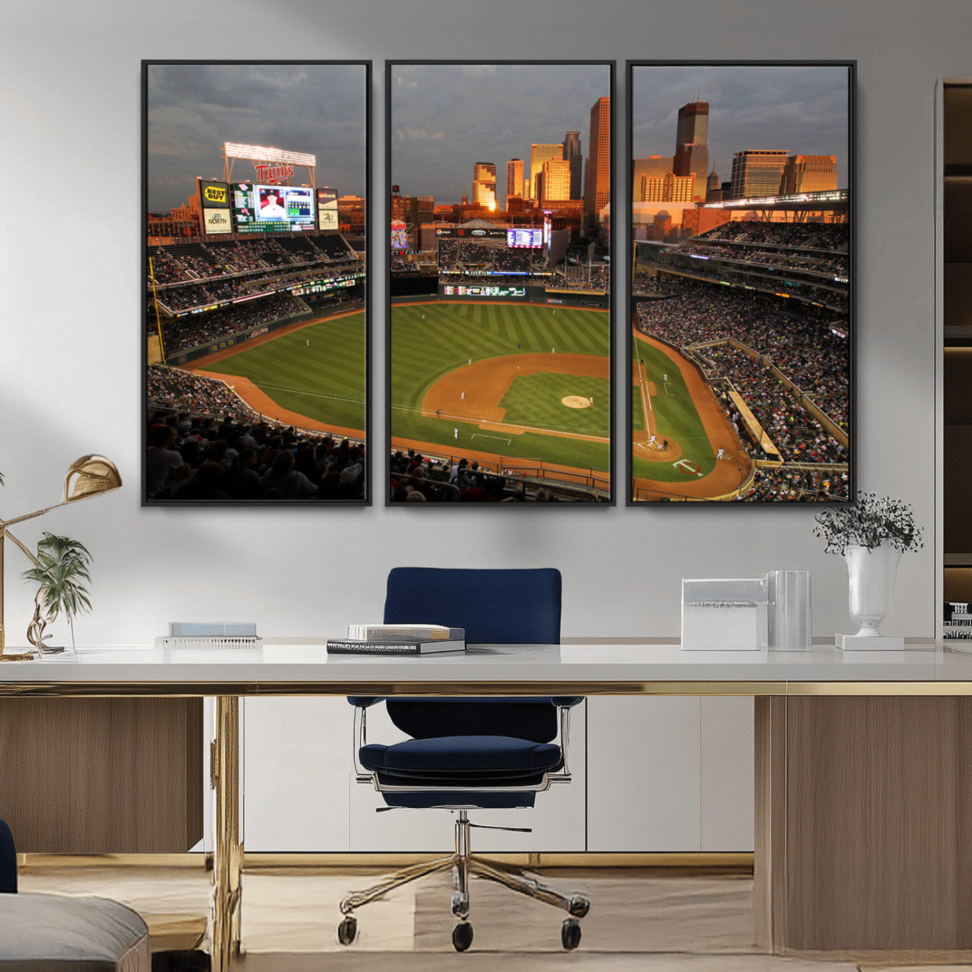 MGV-FC-48X32-3P - Minnesota Twins Baseball Team Print - Minneapolis Target Field Stadium Wall Art Canvas Print