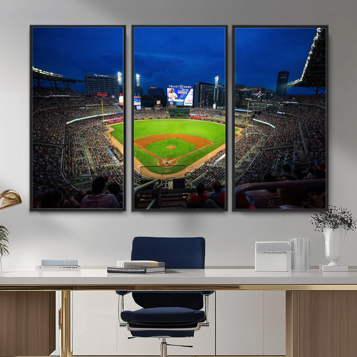 88590-MGV-CV-36X24 - Truist Park Night Game Canvas Art, Atlanta Braves Stadium