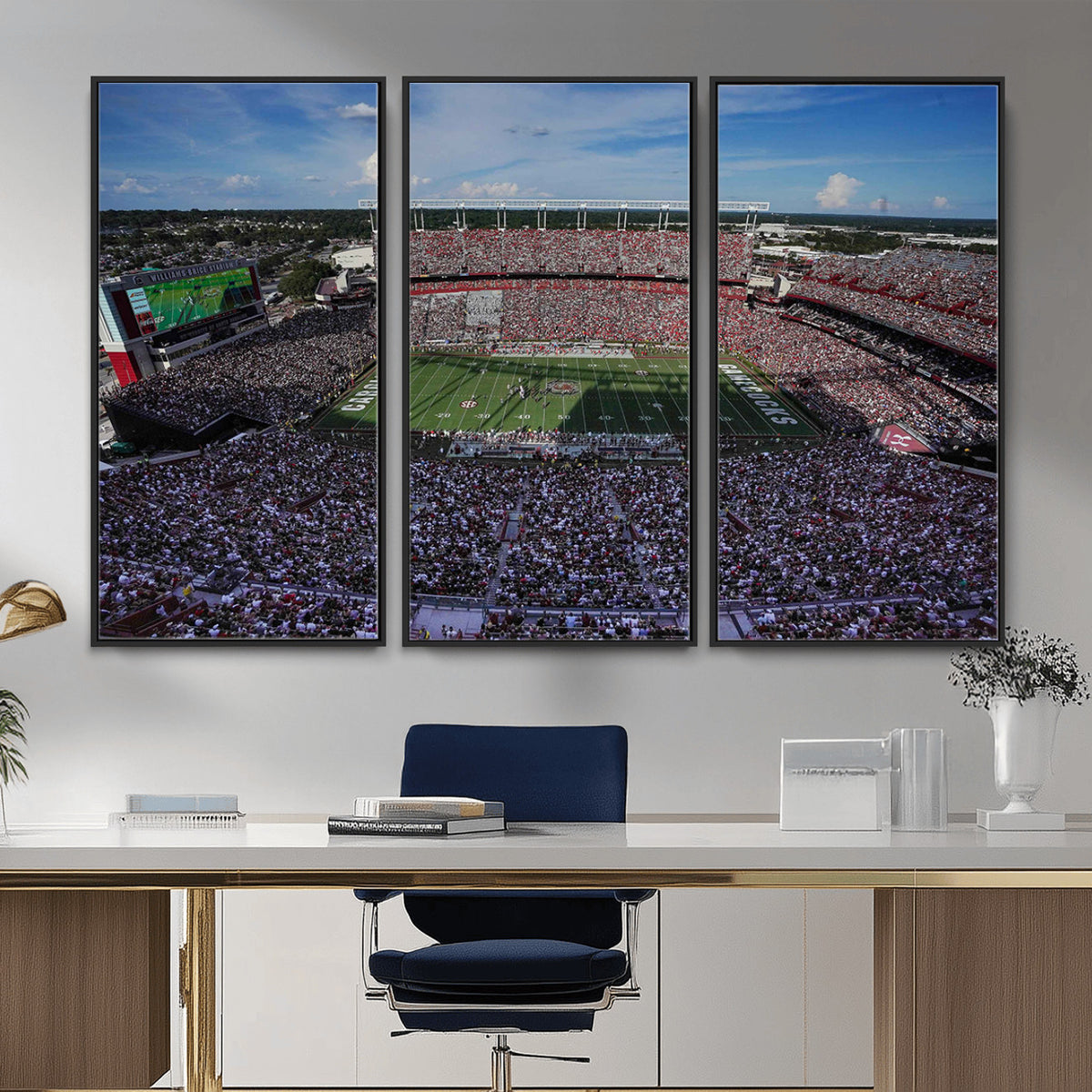 83382-MGV-CV-36X24 - South Carolina Gamecocks Football Team Print, Columbia Williams-Brice Stadium Wall Art