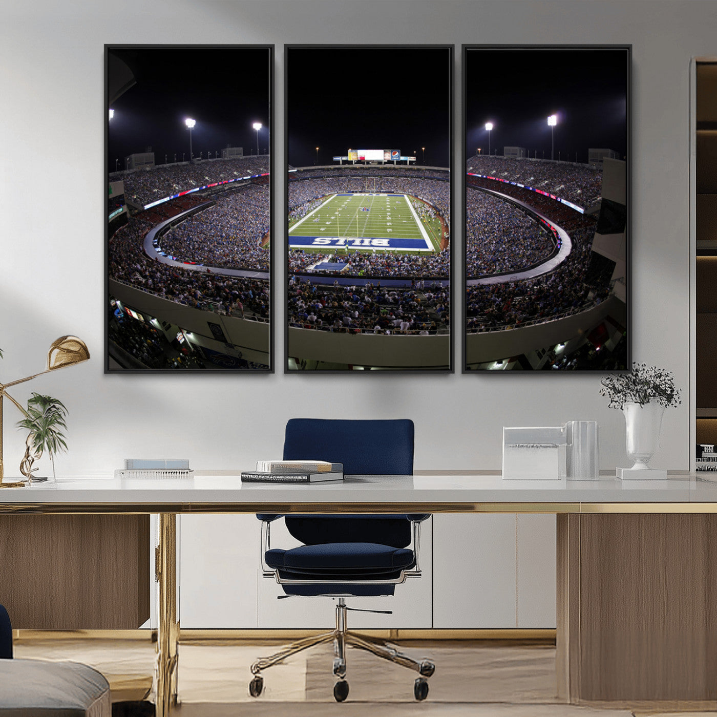 MGV-FC-48X32-3P - Buffalo Bills NFL Football Team Print - Buffalo Highmark Stadium Wall Art Canvas Print