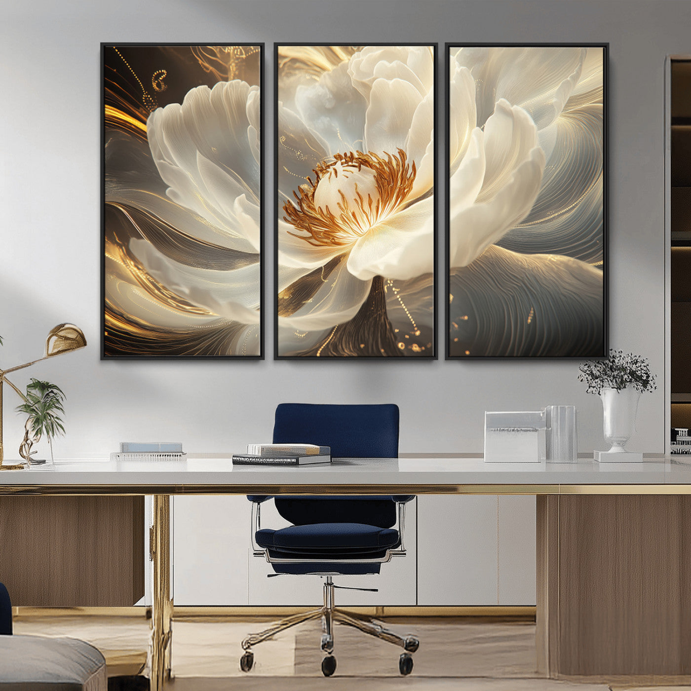 MGV-FC-48X32-3P - Abstract Floral Wall Art Canvas Print