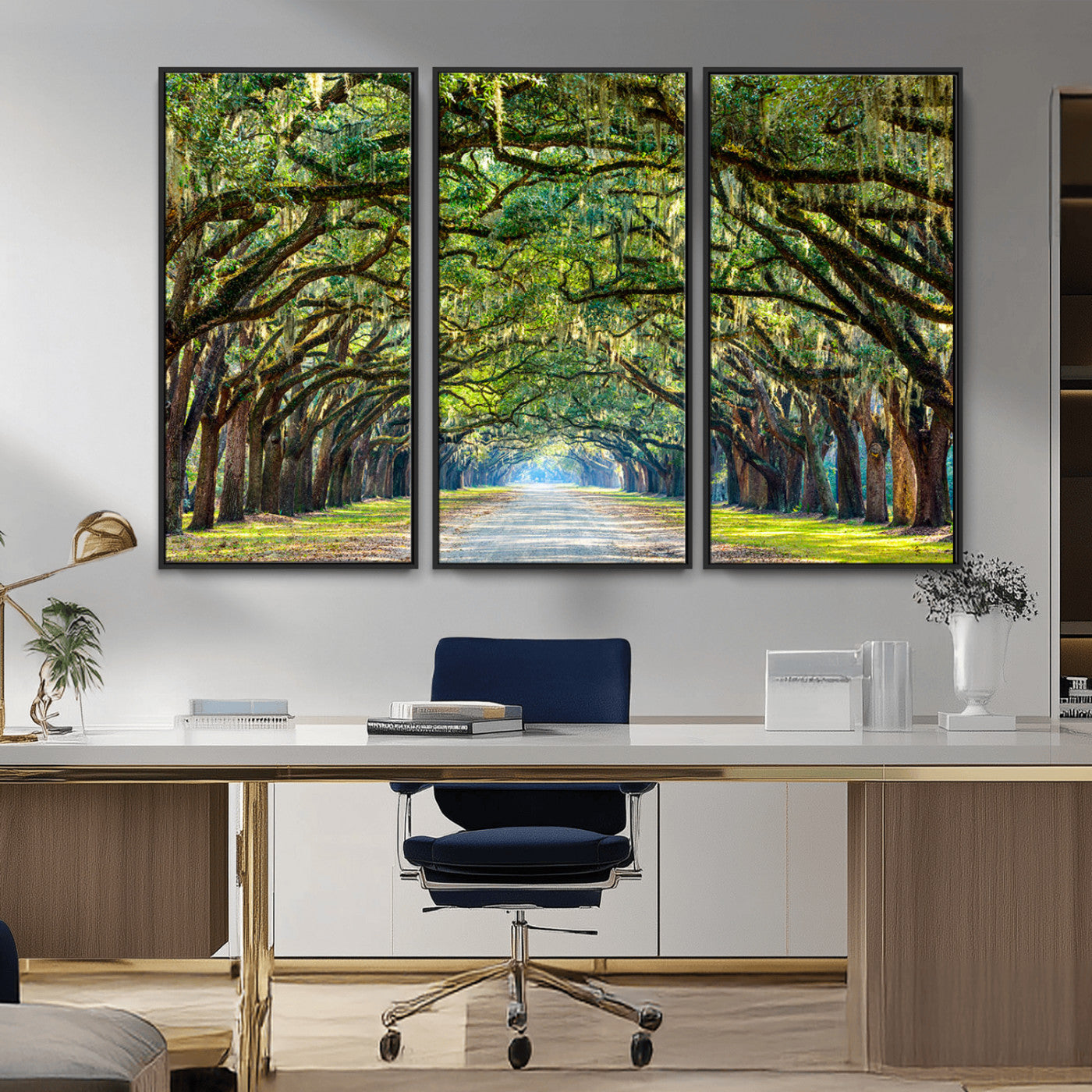 MGV-FC-48X32-3P - Wormsloe State Plantation Driveway Wall Art Canvas Print