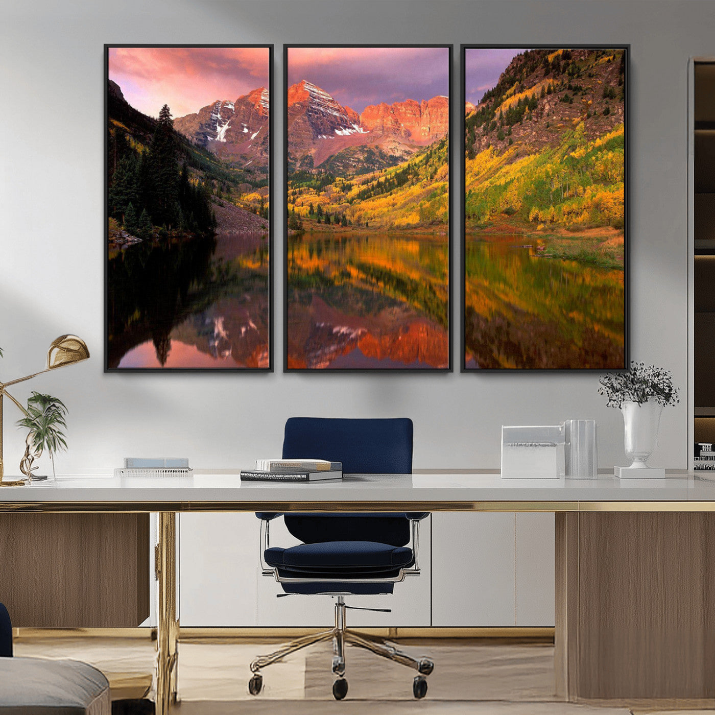 86946-MGV-CV-36X24-Colorado Rockies Mountain Sunset Wall Art | Ready to Hang and Framed | Scenic Nature Landscape