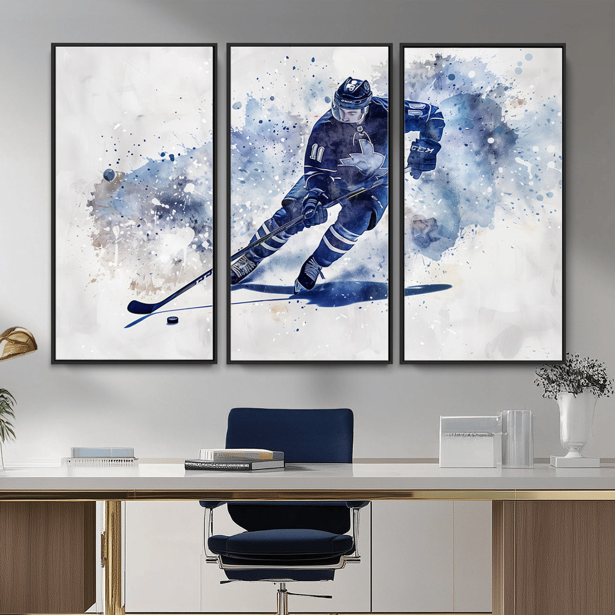 39795-MGV-CV-36X24 - Hockey Player Wall Art Canvas Print