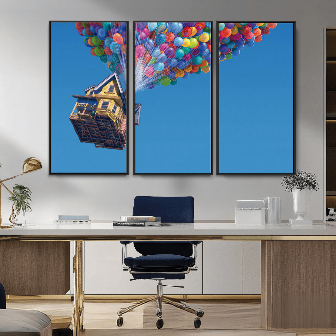 MGV-FC-48X32-3P - Carl Fredricksen, Up Movie Wall Art, Balloons Wall Art, Air Balloons for Kids Room Print