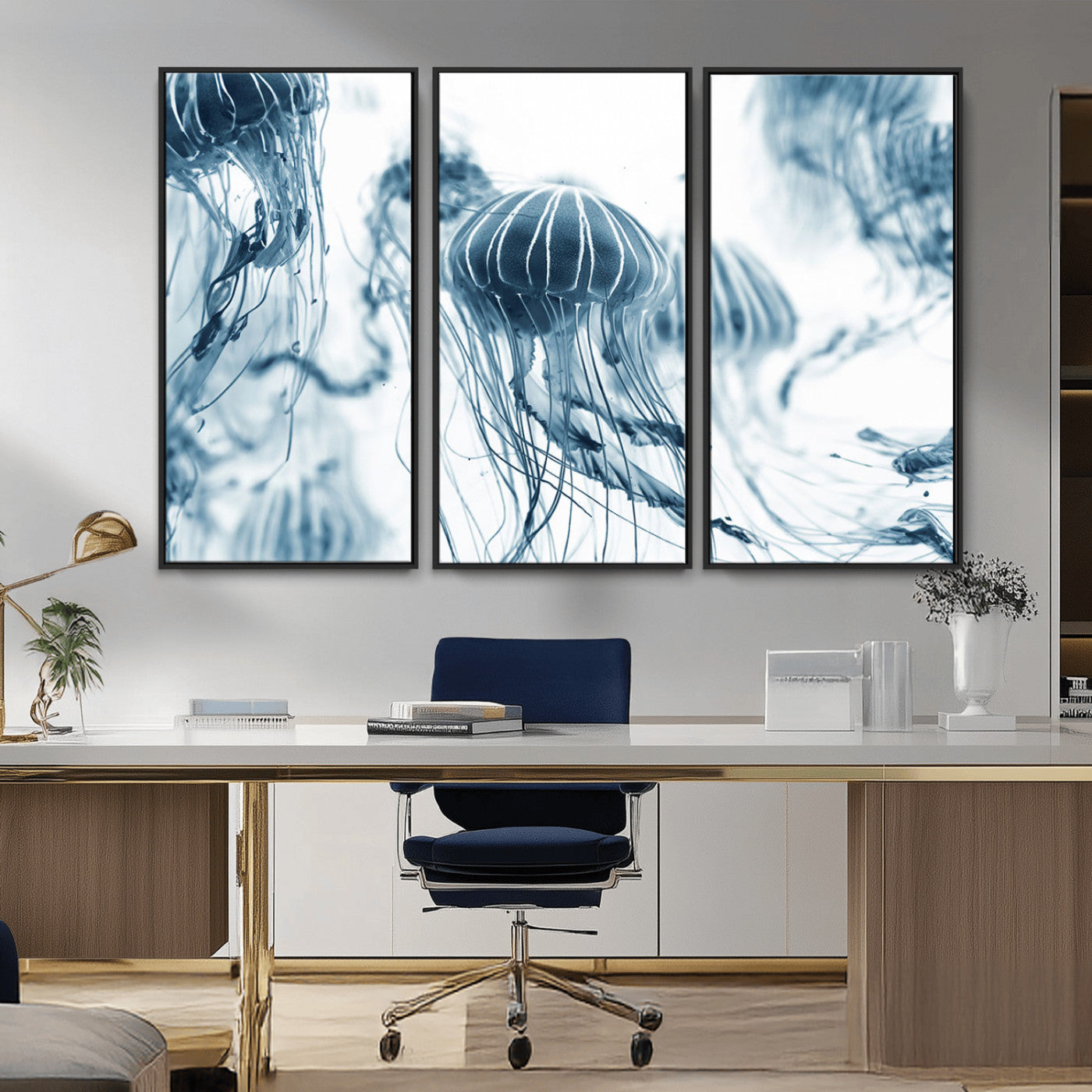 MGV-FC-48X32-3P - Abstract Jellyfish Canvas Print Wall Art