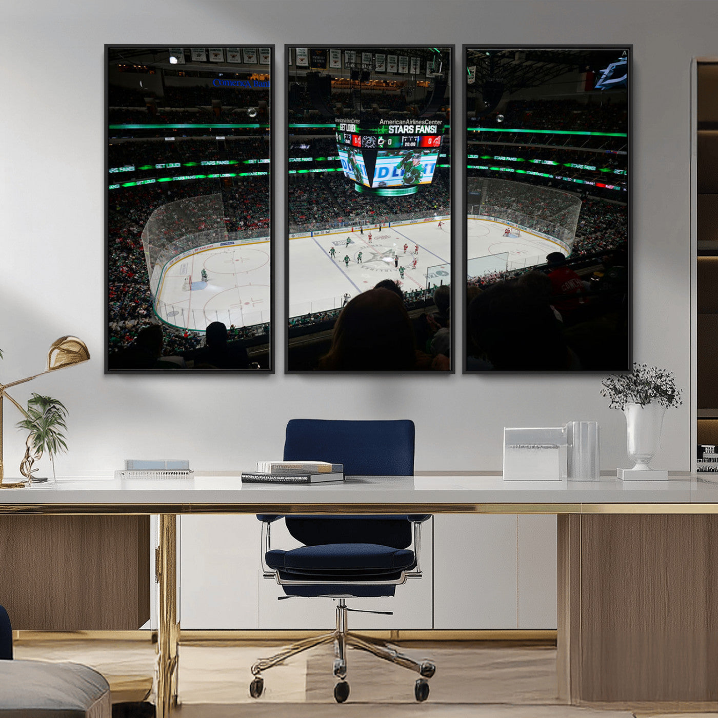 MGV-FC-48X32-3P - American Airlines Center Dallas Stars Wall Art Canvas Print - Dallas Hockey Arena Stadium Print