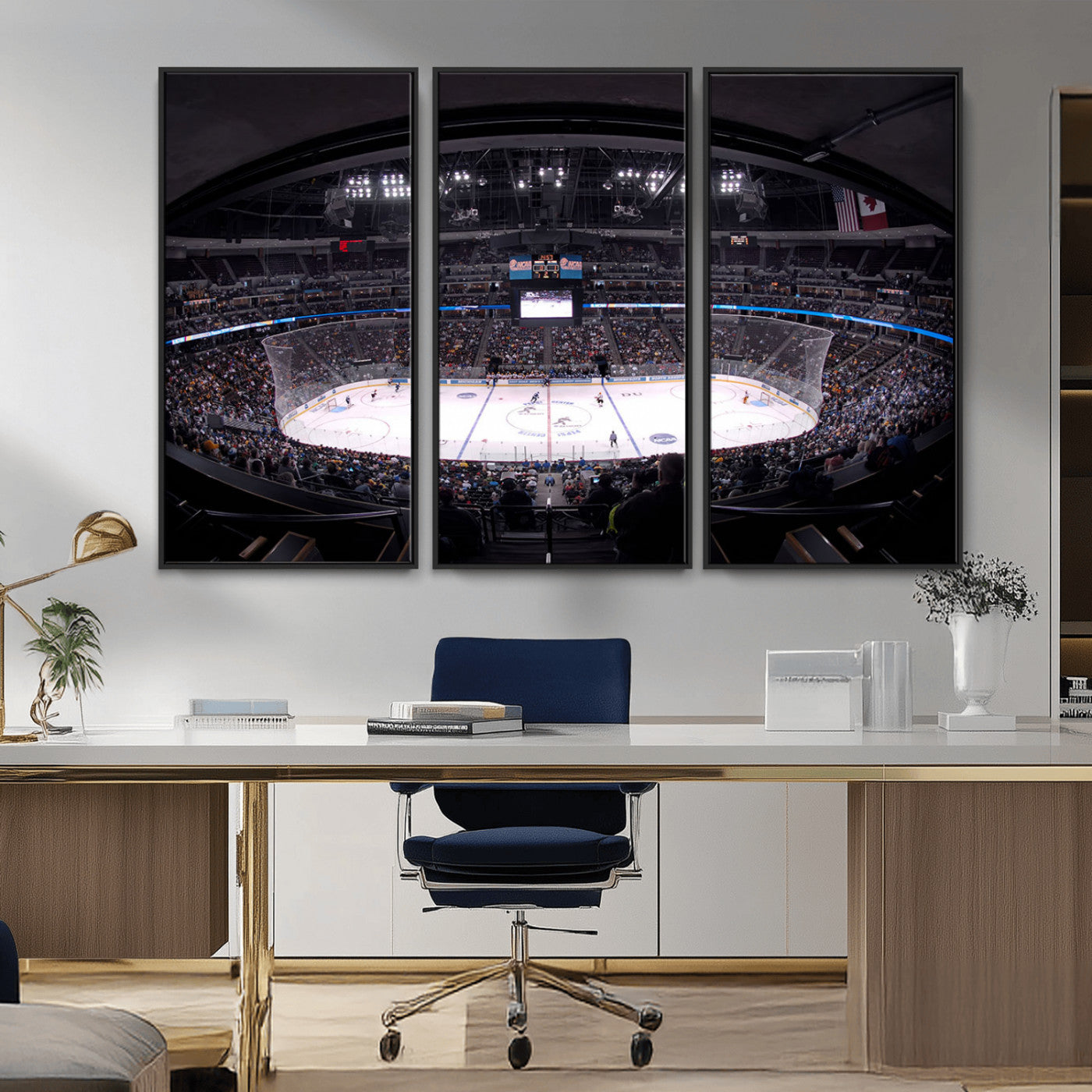 MGV-FC-48X32-3P - Ball Arena Denver Colorado Avalanche Hockey Team Wall Art Canvas Print - Denver Ice Hockey Stadium