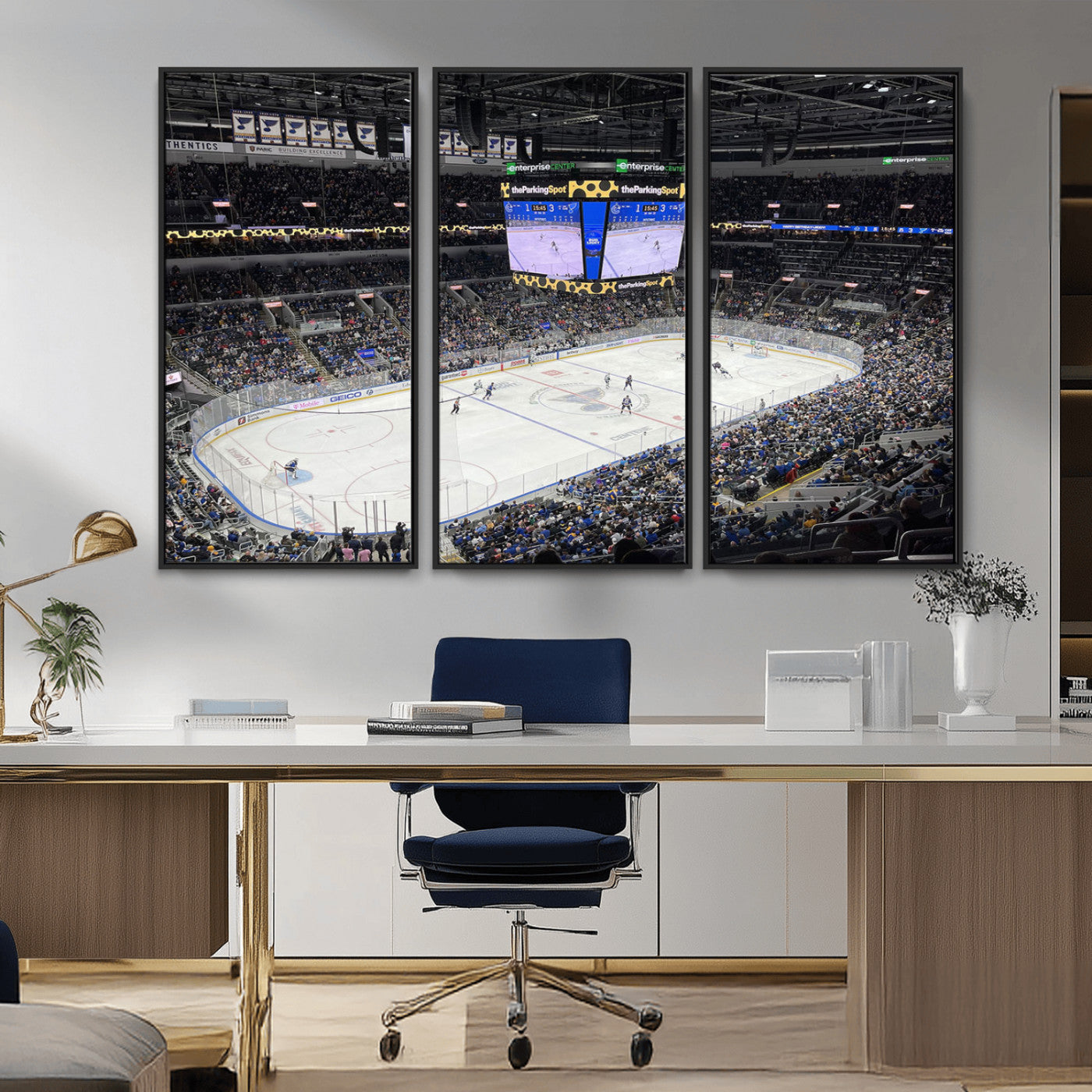 MGV-FC-48X32-3P - Enterprise Center Missouri St. Louis Blues Hockey Stadium Wall Art Canvas Print