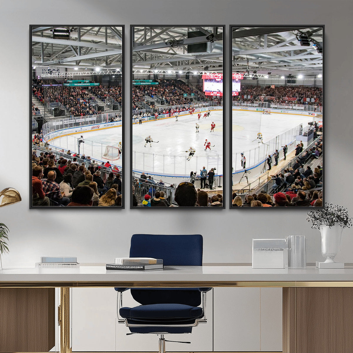 79352-MGV-CV-36X24 - Lausanne Arena Ice Hockey Stadium Wall Art Canvas Print
