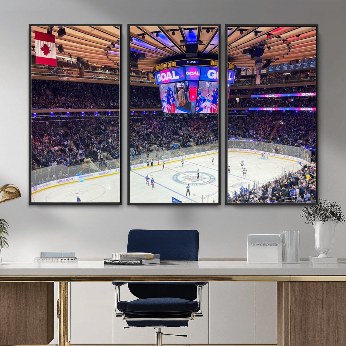 36401-MGV-CV-36X24 - Madison Square Garden New York Rangers Hockey Stadium Wall Art Canvas
