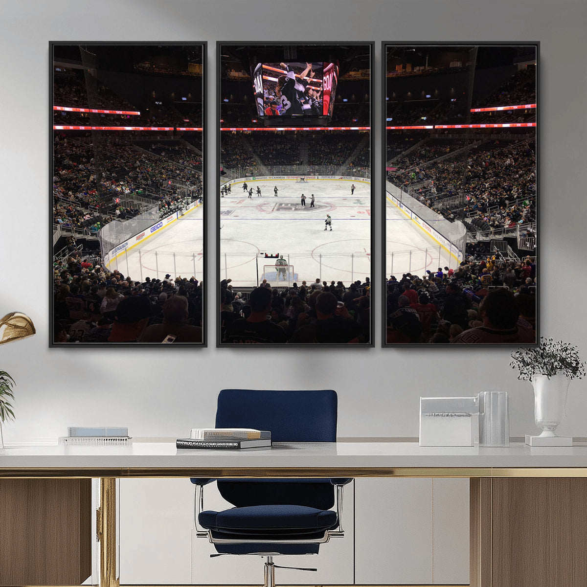 14802-MGV-CV-36X24 - T Mobile Arena Paradise Nevada Vegas Golden Knights Ice Hockey Stadium