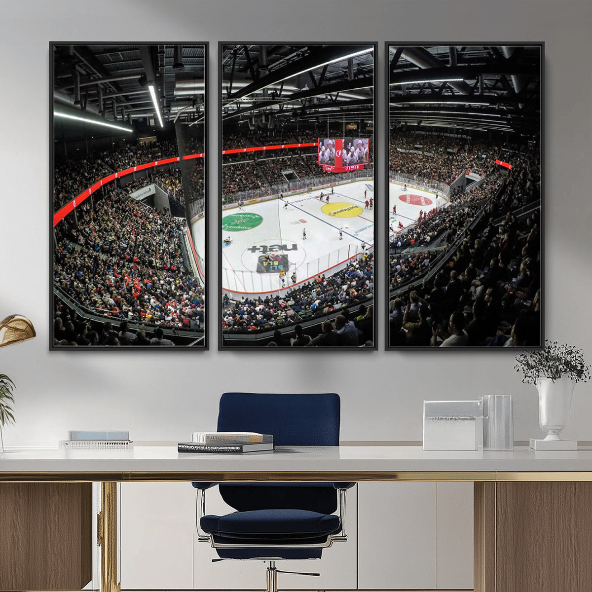 46282-MGV-CV-36X24 - Vaudoise Lausanne Ice Hockey Arena Stadium Wall Art Canvas