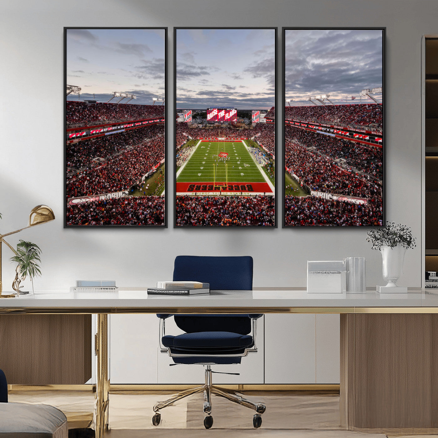 MGV-FC-48X32-3P - Florida Tampa Raymond James Stadium Wall Art Canvas Print - NFL Football Stadium Print Canvas