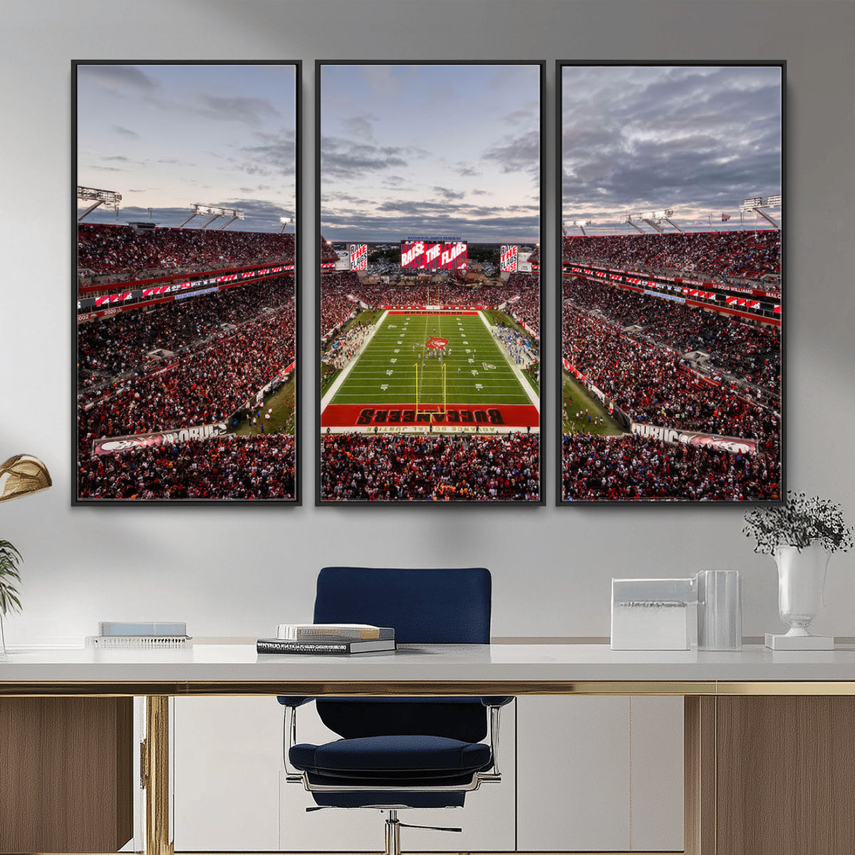 35698-MGV-CV-36X24 - Florida Tampa Raymond James Stadium Wall Art Canvas Print - NFL Football Stadium Print Canvas