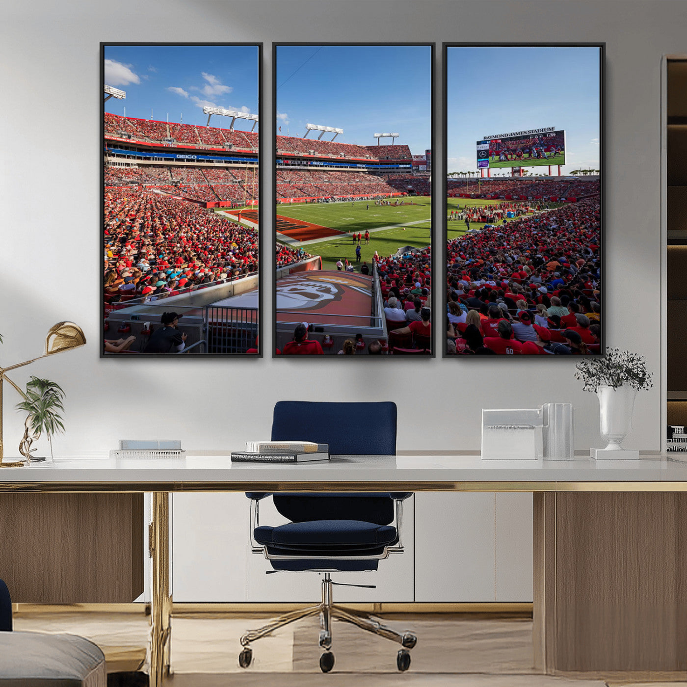 MGV-FC-48X32-3P - Florida Tampa Raymond James Stadium Wall Art Canvas Print - NFL Football Stadium Print