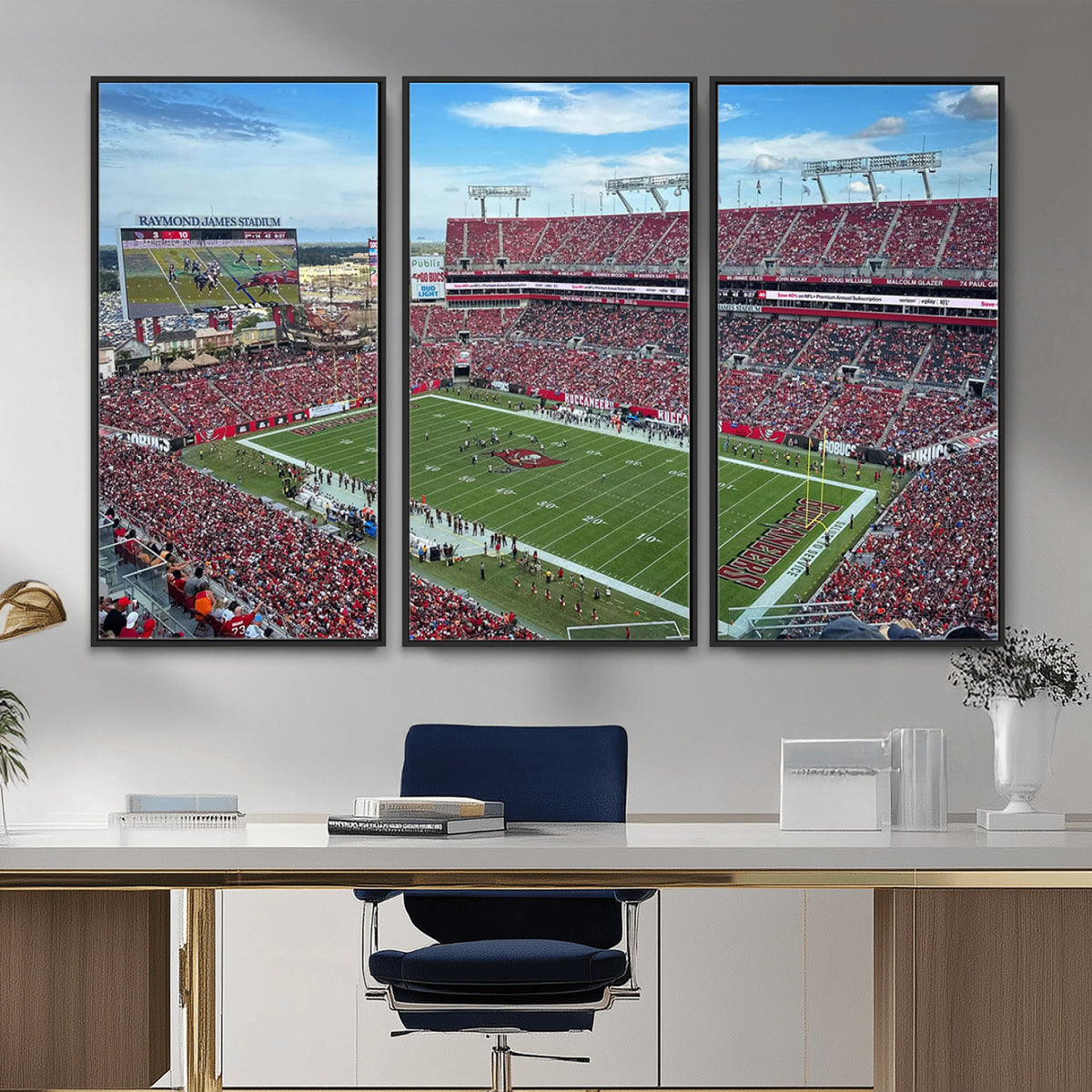 52828-MGV-CV-36X24 - Florida Tampa Raymond James Stadium Wall Art Canvas Print - NFL Football Stadium Print Canvas