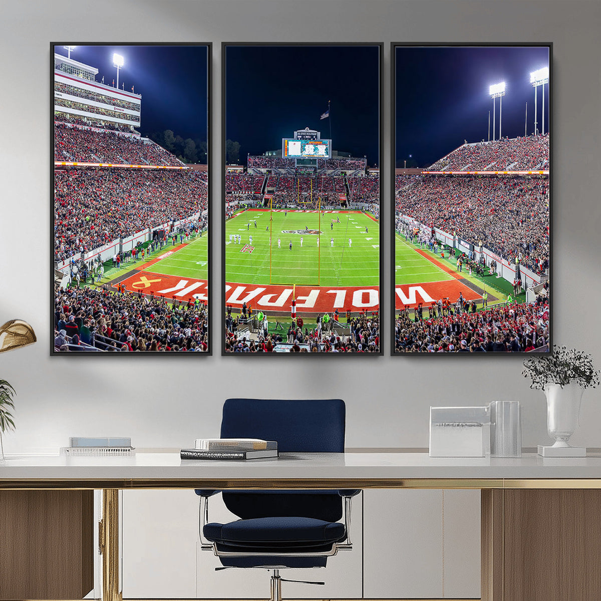 23086-MGV-CV-36X24 - NC State Wolfpack Canvas Print - Raleigh Carter-Finley Stadium Wall Art, Football Team Canvas Print