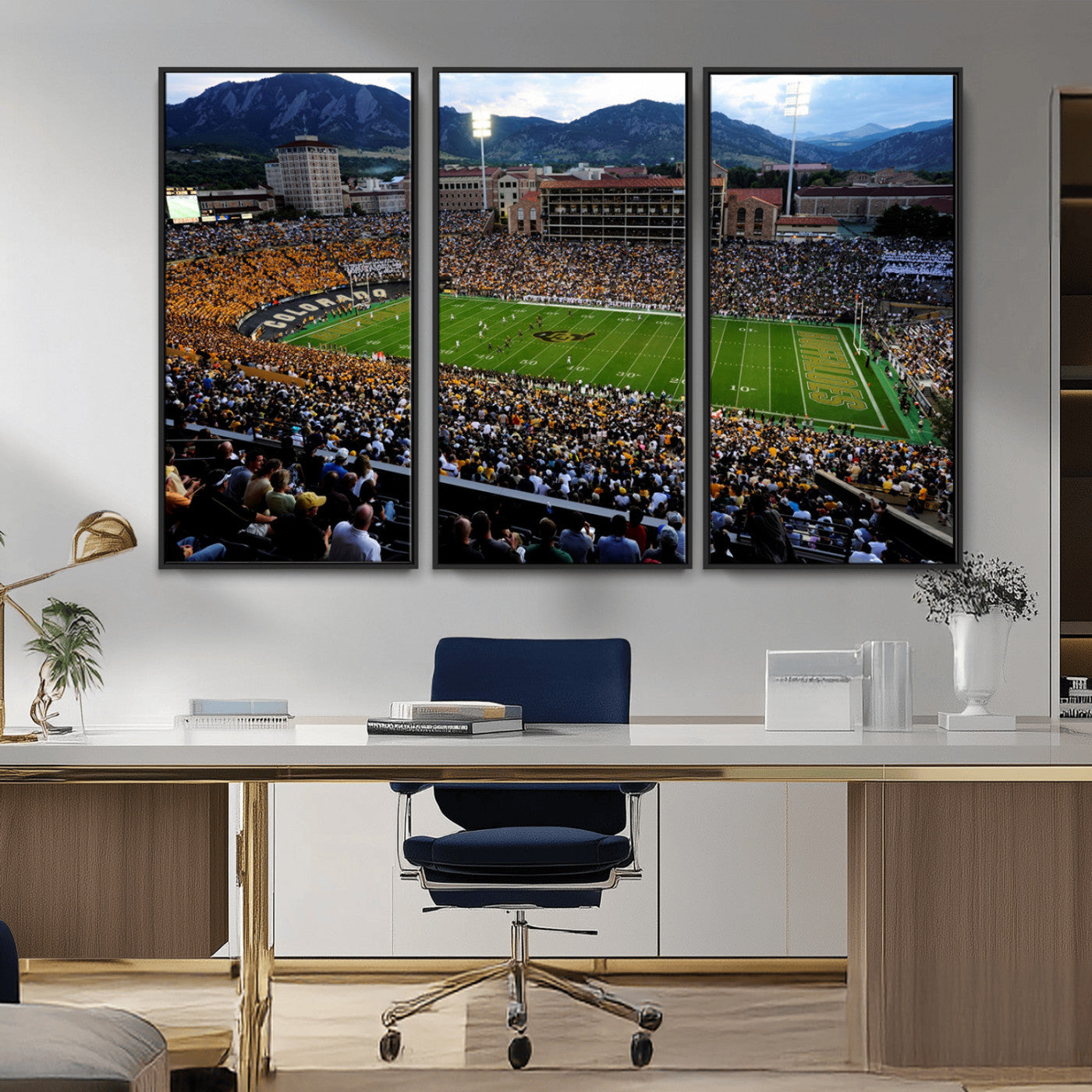 MGV-FC-48X32-3P - Colorado Buffaloes Canvas Print - Boulder Folsom Field Stadium Wall Art Canvas Print, Football Print