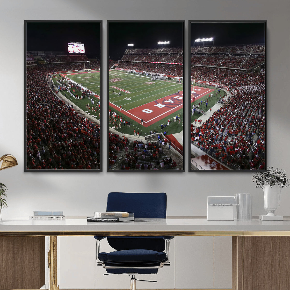94207-MGV-CV-36X24 - Houston Cougars Football Team Print - Houston TDECU Stadium Wall Art Canvas Print