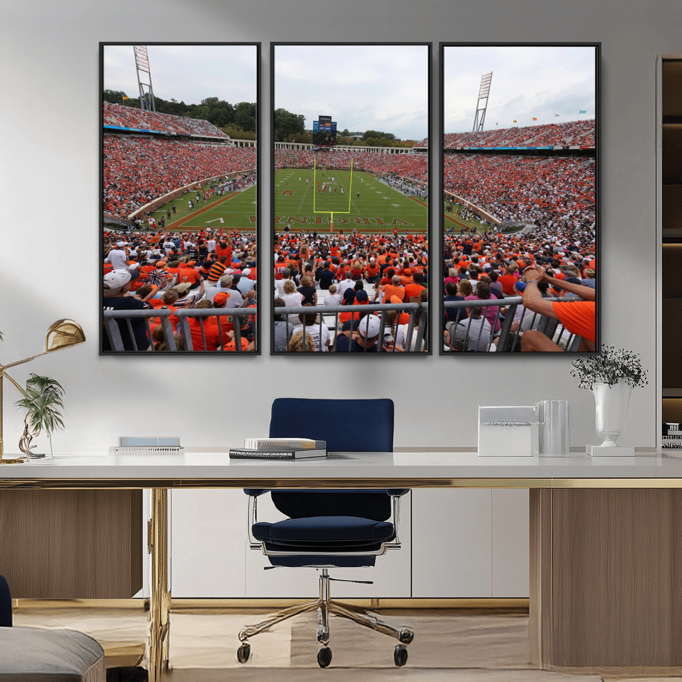 MGV-FC-48X32-3P - Virginia Cavaliers Football Team Print - Charlottesville Scott Stadium Print Wall Art Canvas