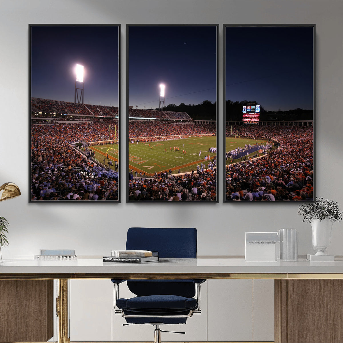 69378-MGV-CV-36X24 - Virginia Cavaliers Football Team Print - Charlottesville Scott Stadium Canvas Print Wall Art