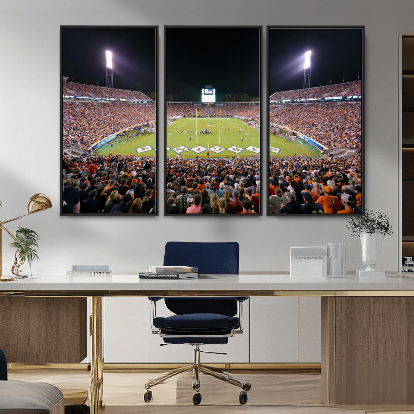 MGV-FC-48X32-3P - Virginia Cavaliers Football Team Print - Charlottesville Scott Stadium Wall Art Canvas Print
