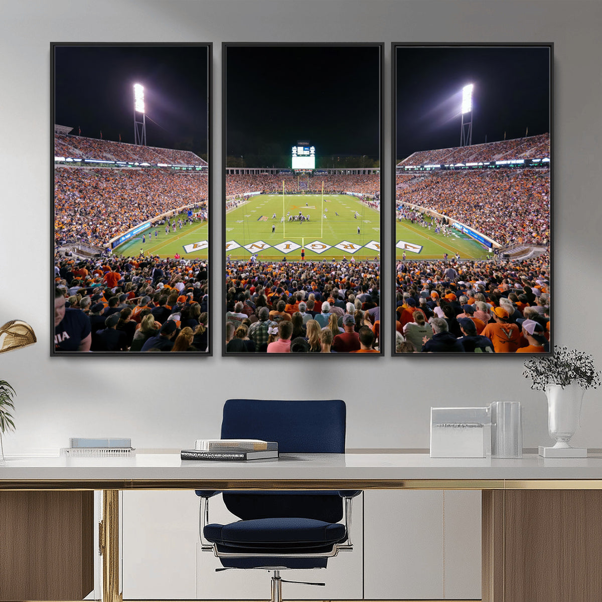 98441-MGV-CV-36X24 - Virginia Cavaliers Football Team Print - Charlottesville Scott Stadium Wall Art Canvas Print