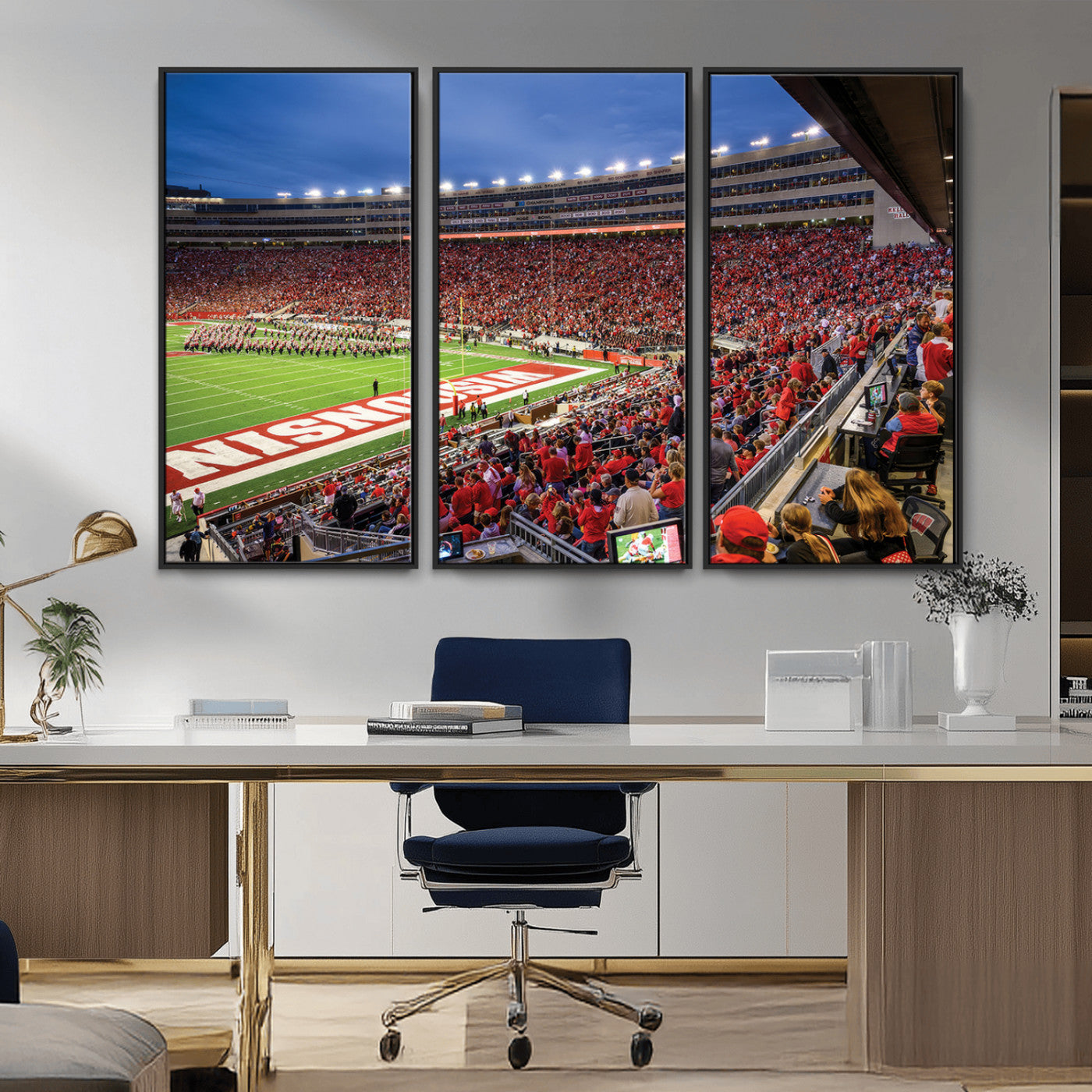 MGV-FC-48X32-3P - Wisconsin Badgers Football Team Print - Madison Camp Randall Stadium Wall Art, Wisconsin Badgers