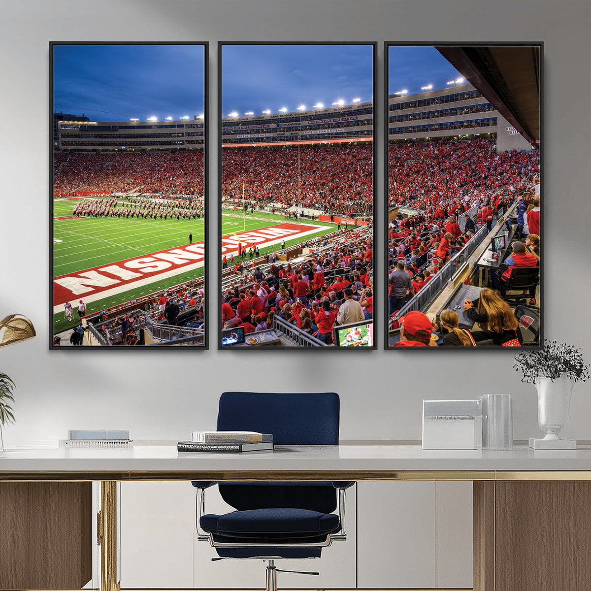 57601-MGV-CV-36X24 - Wisconsin Badgers Football Team Print - Madison Camp Randall Stadium Wall Art, Wisconsin Badgers