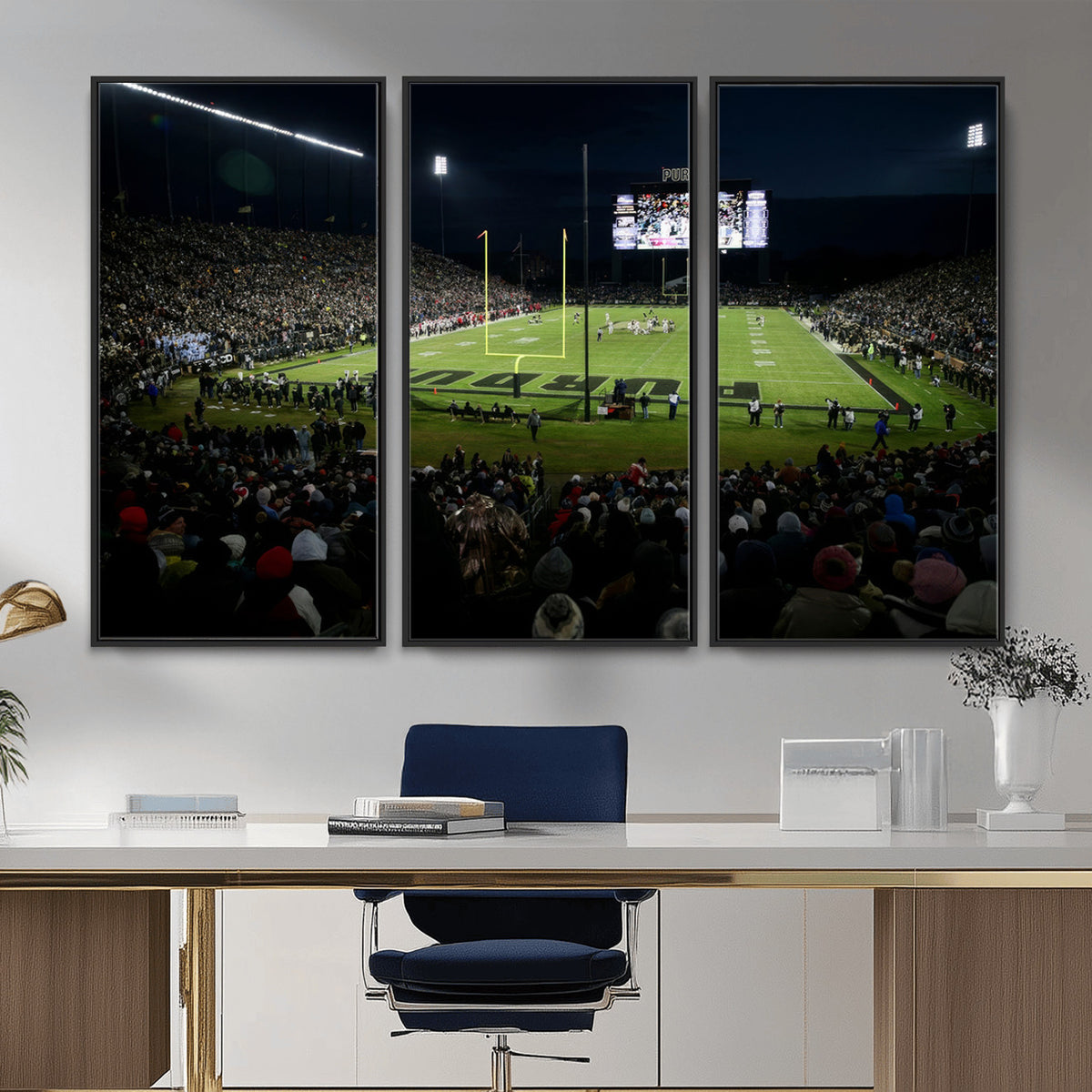 60140-MGV-CV-36X24 - Purdue Boilermakers Football Team Print - West Lafayette Ross–Ade Stadium Wall Art Canvas Print