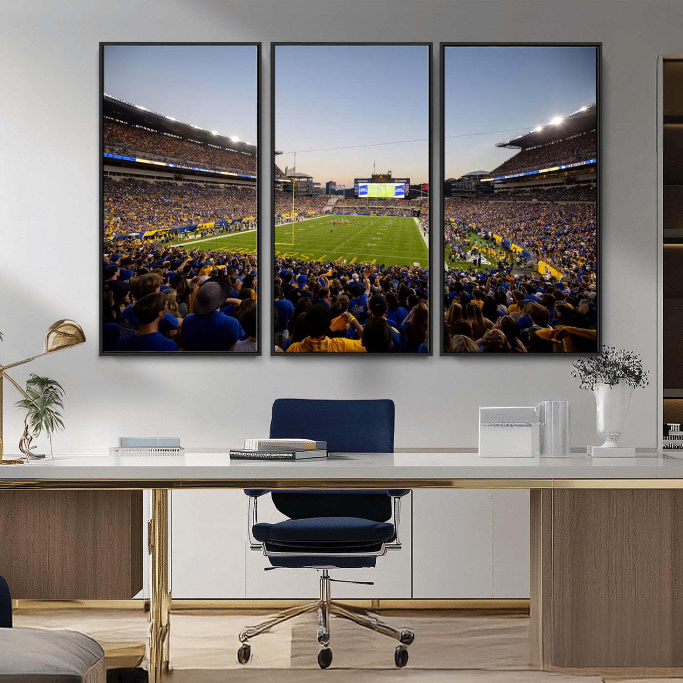MGV-FC-48X32-3P - Pittsburgh Panthers Football Team Print - Pittsburgh Acrisure Stadium Wall Art Canvas Print