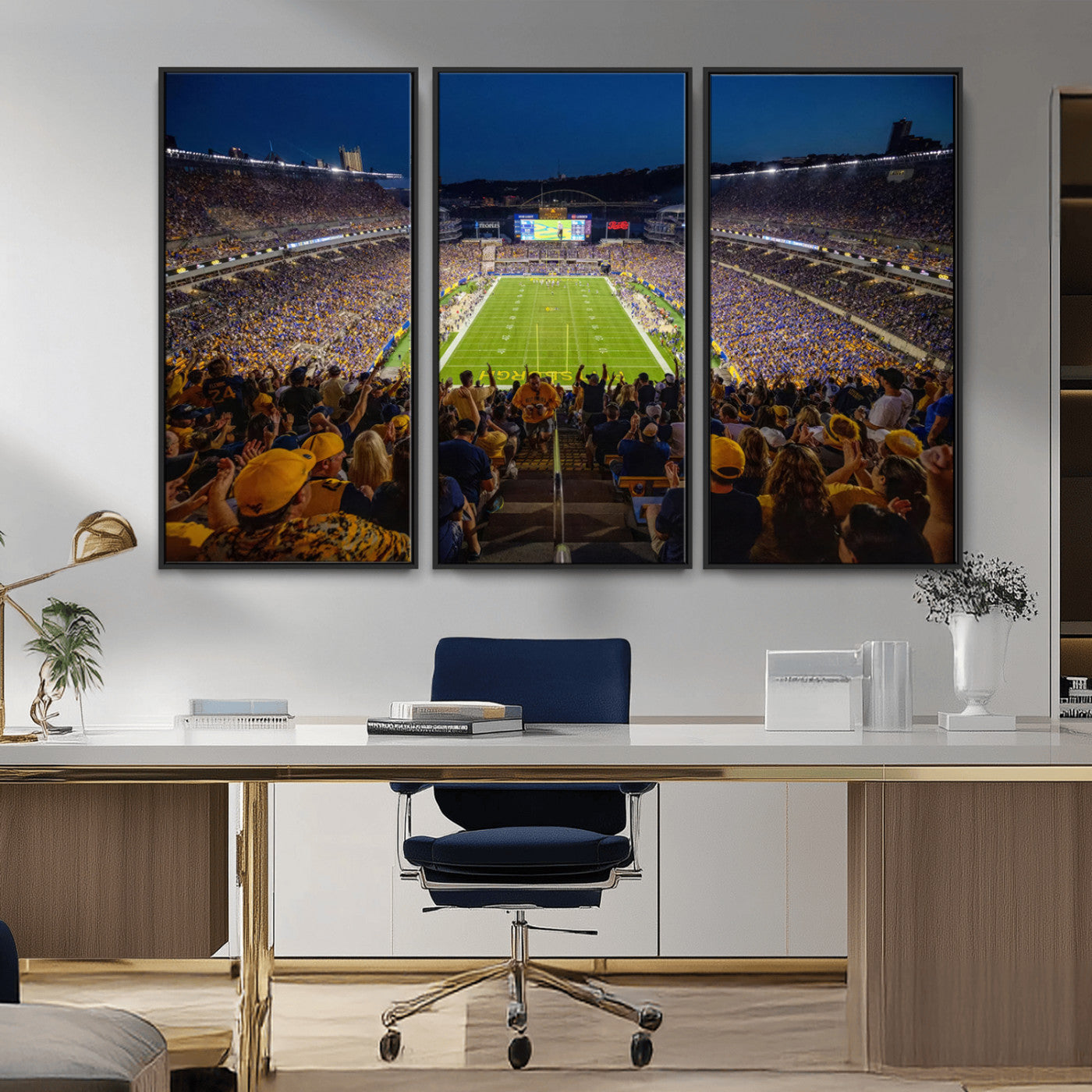 MGV-FC-48X32-3P - Pittsburgh Panthers Football Team Print - Pittsburgh Acrisure Stadium Wall Art Canvas Print