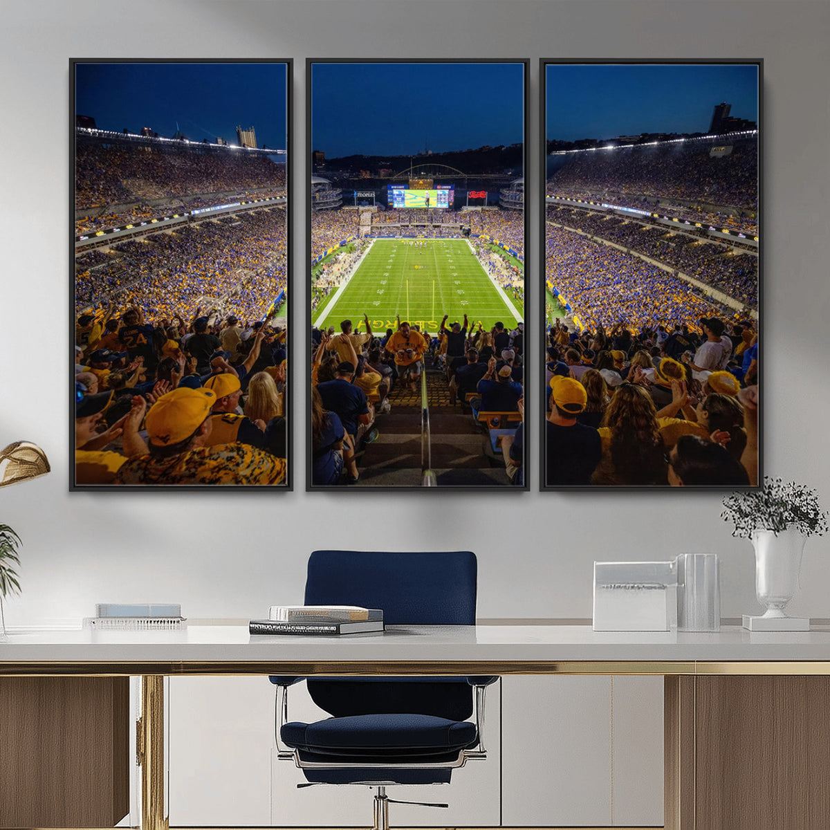 62297-MGV-CV-36X24 - Pittsburgh Panthers Football Team Print - Pittsburgh Acrisure Stadium Wall Art Canvas Print