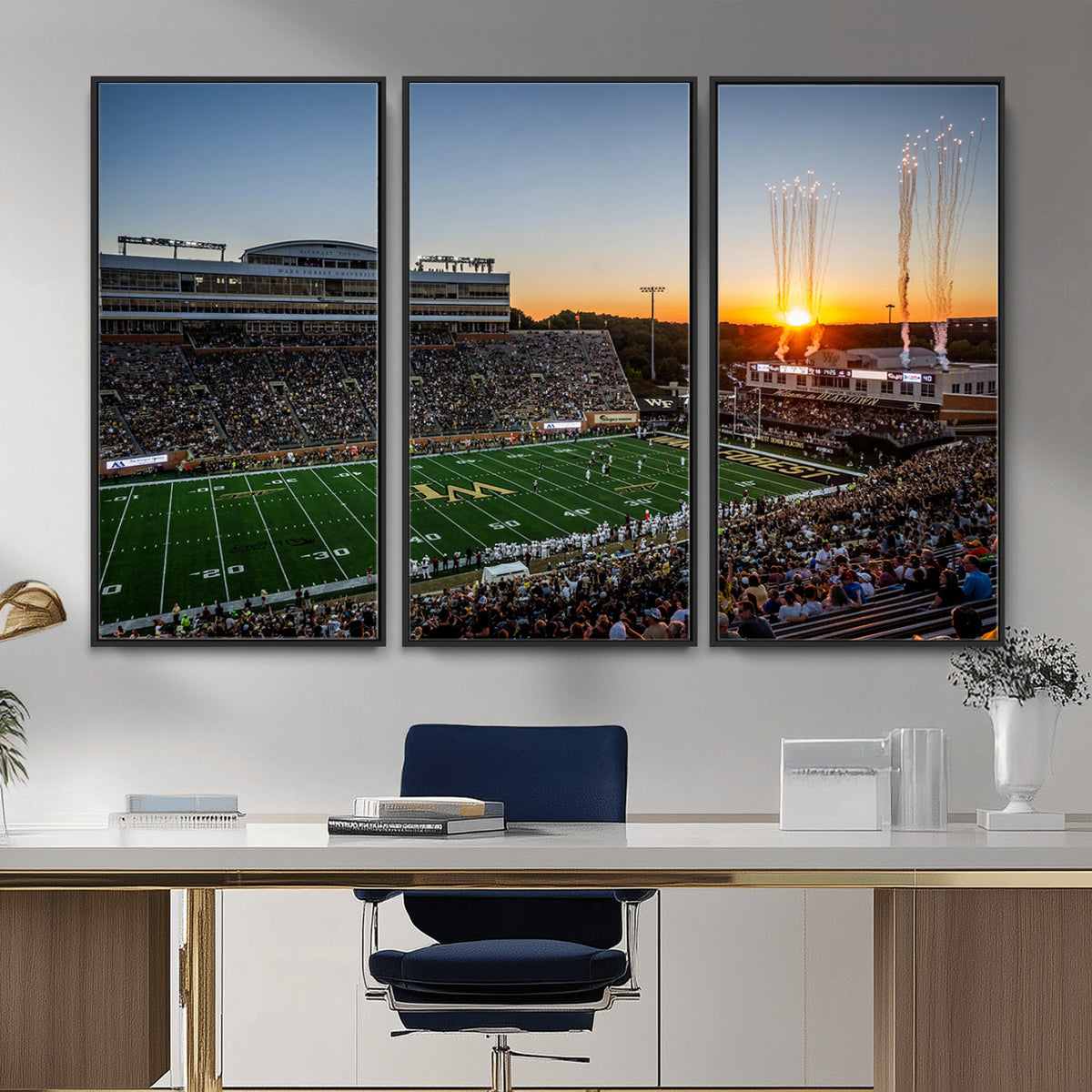 29253-MGV-CV-36X24 - Demon Deacons Football Team Print Canvas- Winston-Salem Allegacy Federal Credit Union Stadium Wall