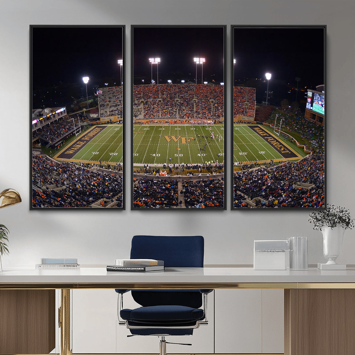 26033-MGV-CV-36X24 - Demon Deacons Print Canvas, Football Team Print