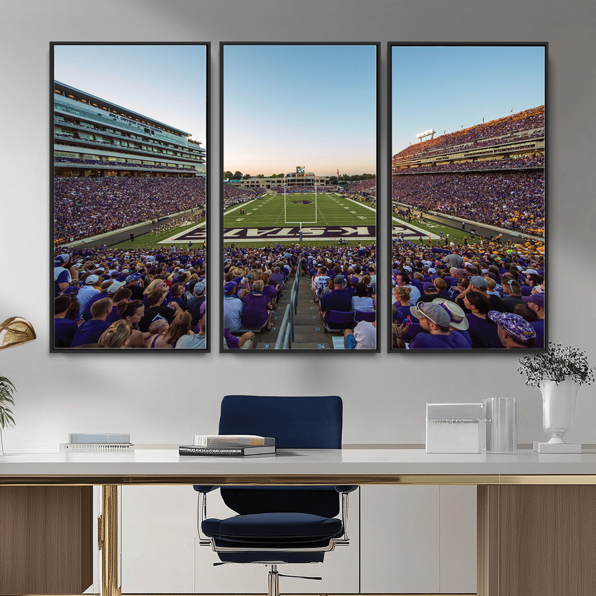 82792-MGV-CV-36X24 - Kansas State University Wildcats Football Team Print - Manhattan Bill Snyder Family Football Stadium
